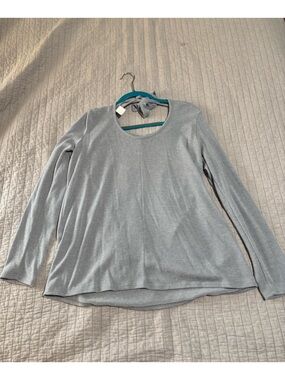 Sew In Love Light Gray Scoop Neck Long Sleeve Tee NWOT